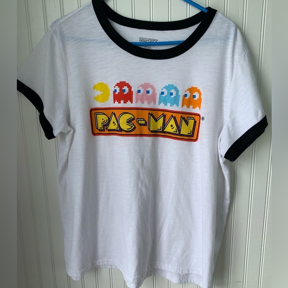 PAC-MAN (XL) Blinky, Pink, Player + T-Shirt Short Sleeve White trimmed in Black - Picture 2 of 5